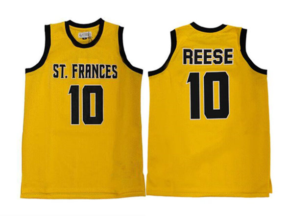 Men's Yellow St Frances Academy #10 Angel Reese Stitched Basketball Jersey